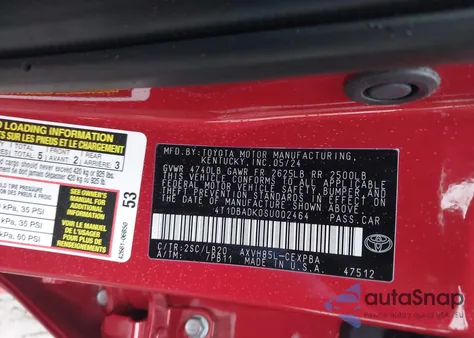 2025 Toyota Camry Xse из США, поврежденный, VIN 4T1DBADK0SU002464